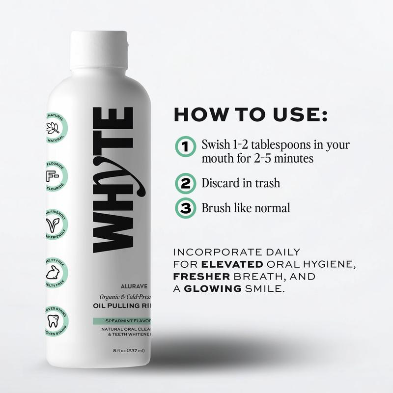 Aluravé Whyte™ Spearmint Oil Pulling Rinse
